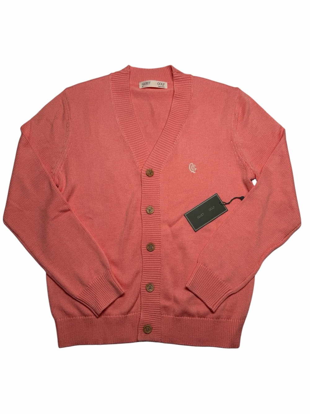 Quiet Golf Sanders Cashmere Blend Cardigan Mens Medium Peach NEW